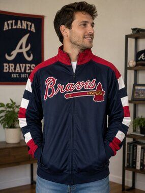 Atlanta Braves Full-Zip Track Jacket | Sun Sports | Men's Large | Embroidered ML